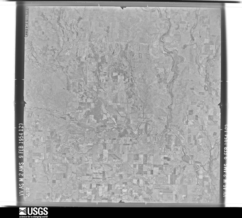 U.S. Geological Survey aerial photograph, 1954-02-09, scale 1:64600