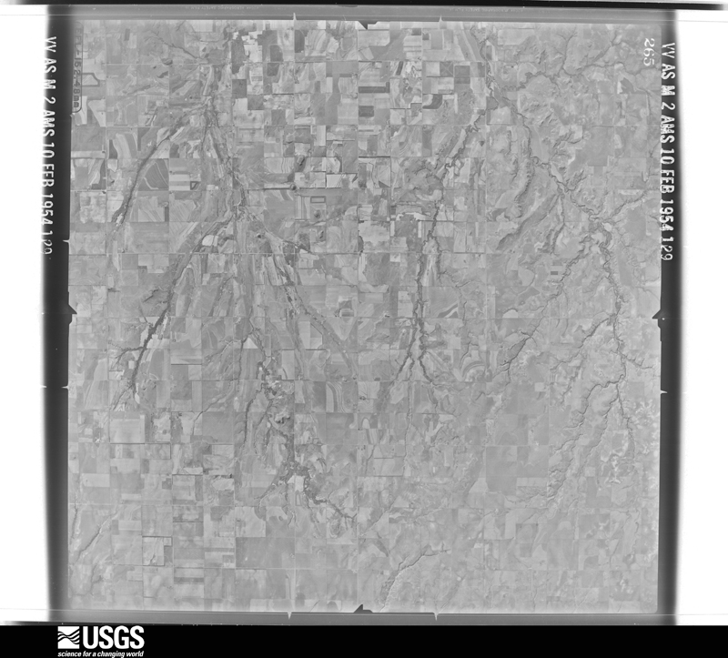 U.S. Geological Survey aerial photograph, 1954-02-10, scale 1:64600