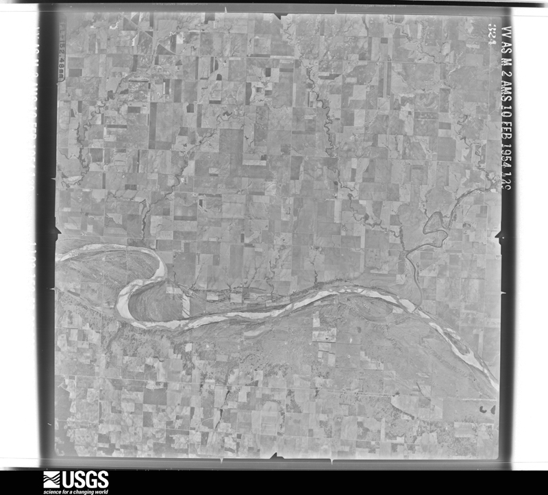 U.S. Geological Survey aerial photograph, 1954-02-10, scale 1:64600