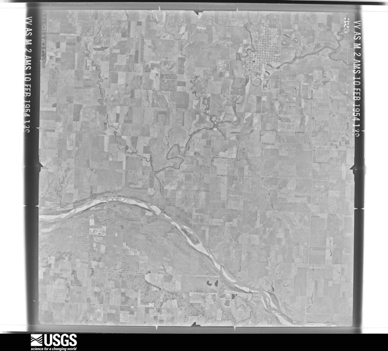 U.S. Geological Survey aerial photograph, 1954-02-10, scale 1:64600