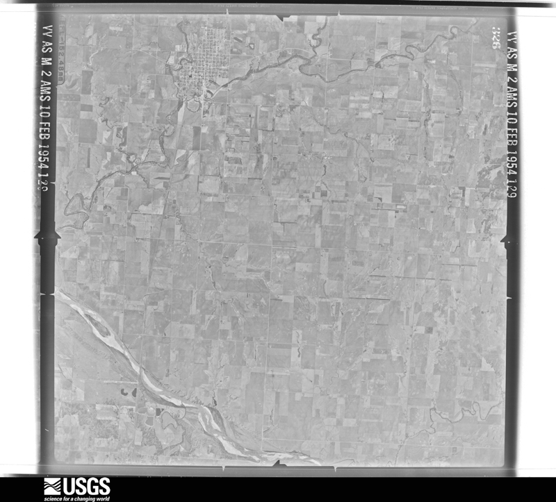U.S. Geological Survey aerial photograph, 1954-02-10, scale 1:64600