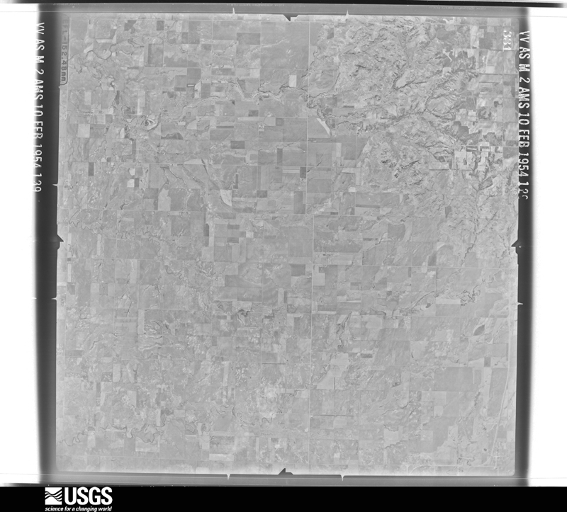 U.S. Geological Survey aerial photograph, 1954-02-10, scale 1:64600