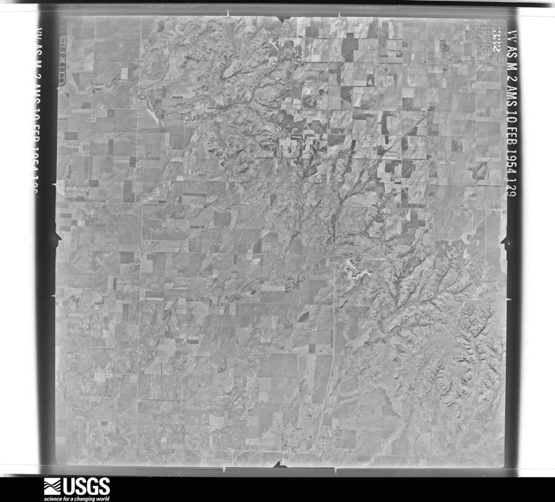 U.S. Geological Survey aerial photograph, 1954-02-10, scale 1:64600
