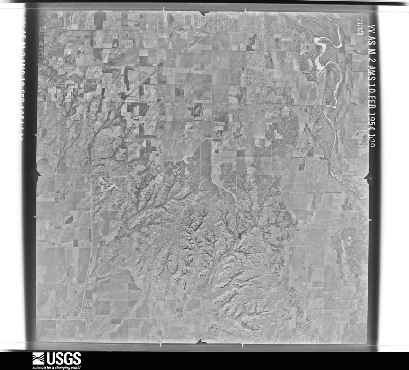 U.S. Geological Survey aerial photograph, 1954-02-10, scale 1:64600