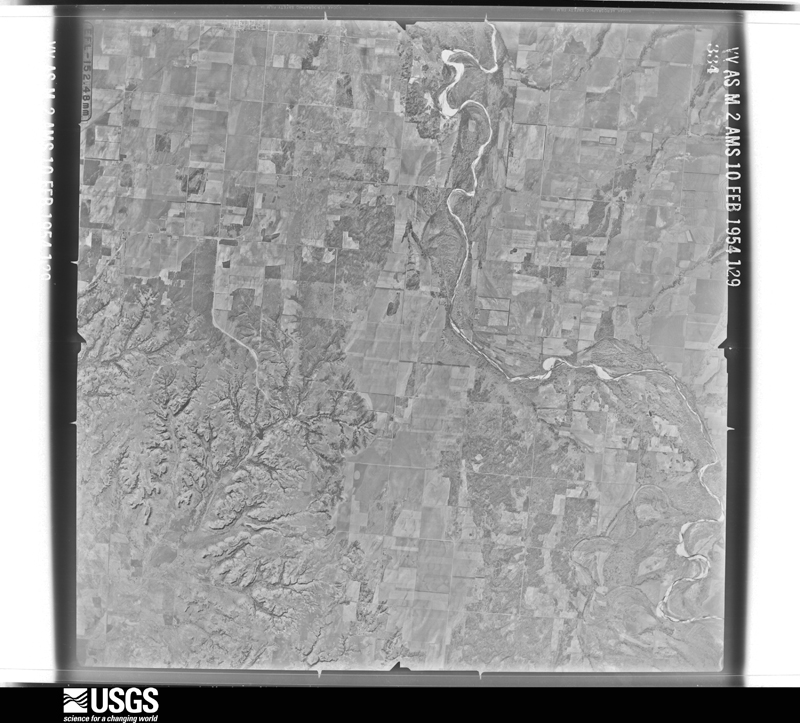 U.S. Geological Survey aerial photograph, 1954-02-10, scale 1:64600