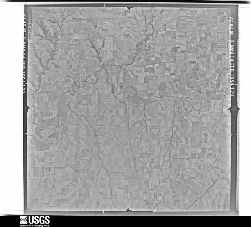 U.S. Geological Survey aerial photograph, 1954-02-14, scale 1:64600