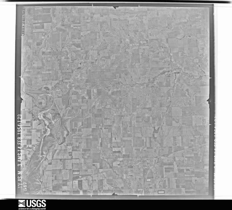 U.S. Geological Survey aerial photograph, 1954-02-14, scale 1:64600