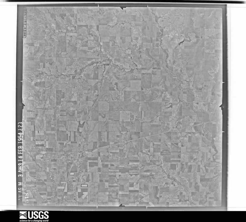 U.S. Geological Survey aerial photograph, 1954-02-14, scale 1:64600