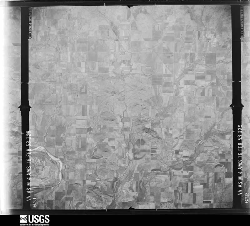 U.S. Geological Survey aerial photograph, 1953-02-16, scale 1:64600