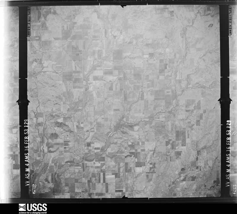U.S. Geological Survey aerial photograph, 1953-02-16, scale 1:64600