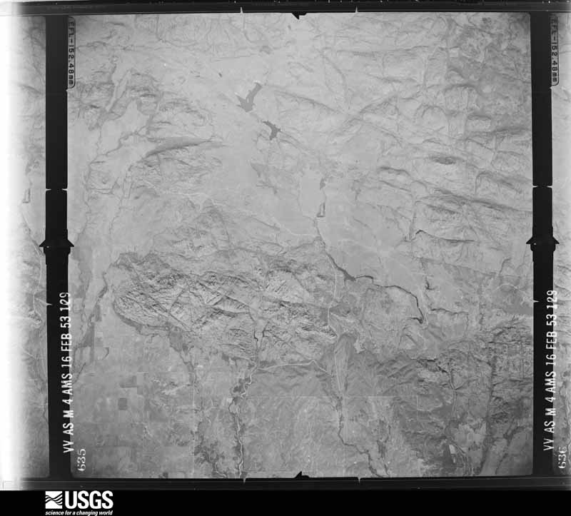 U.S. Geological Survey aerial photograph, 1953-02-16, scale 1:64600