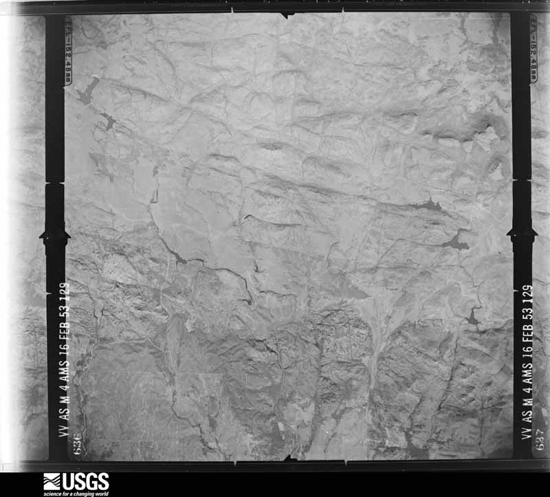 U.S. Geological Survey aerial photograph, 1953-02-16, scale 1:64600