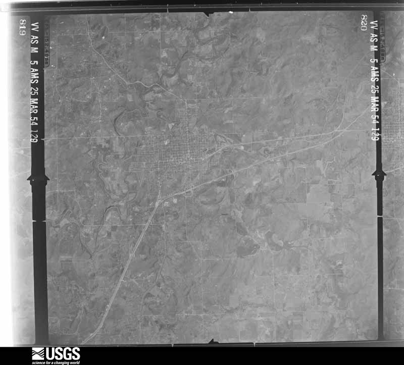 U.S. Geological Survey aerial photograph, 1954-03-25, scale 1:64600