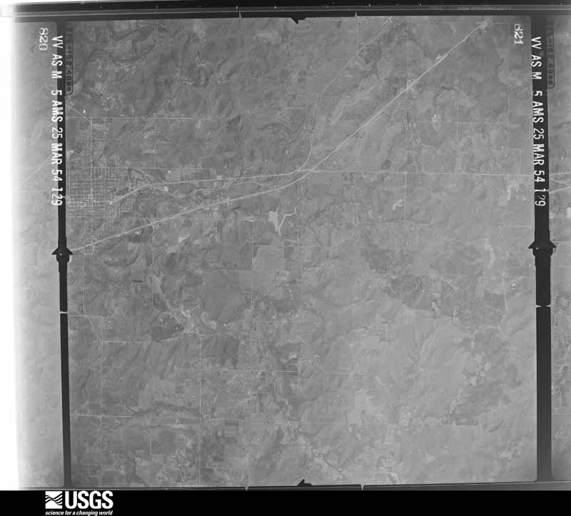 U.S. Geological Survey aerial photograph, 1954-03-25, scale 1:64600