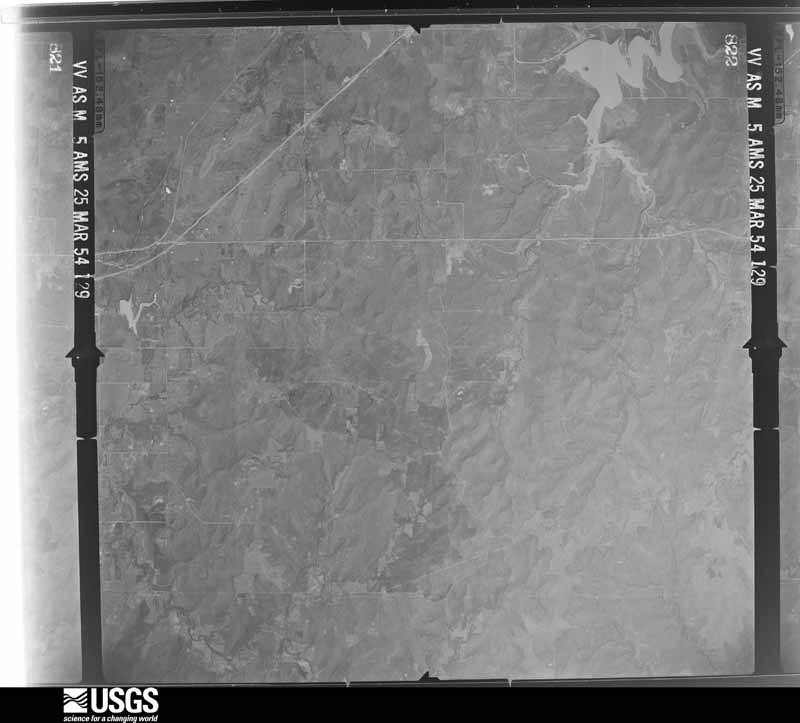 U.S. Geological Survey aerial photograph, 1954-03-25, scale 1:64600