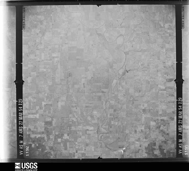 U.S. Geological Survey aerial photograph, 1954-03-27, scale 1:64600