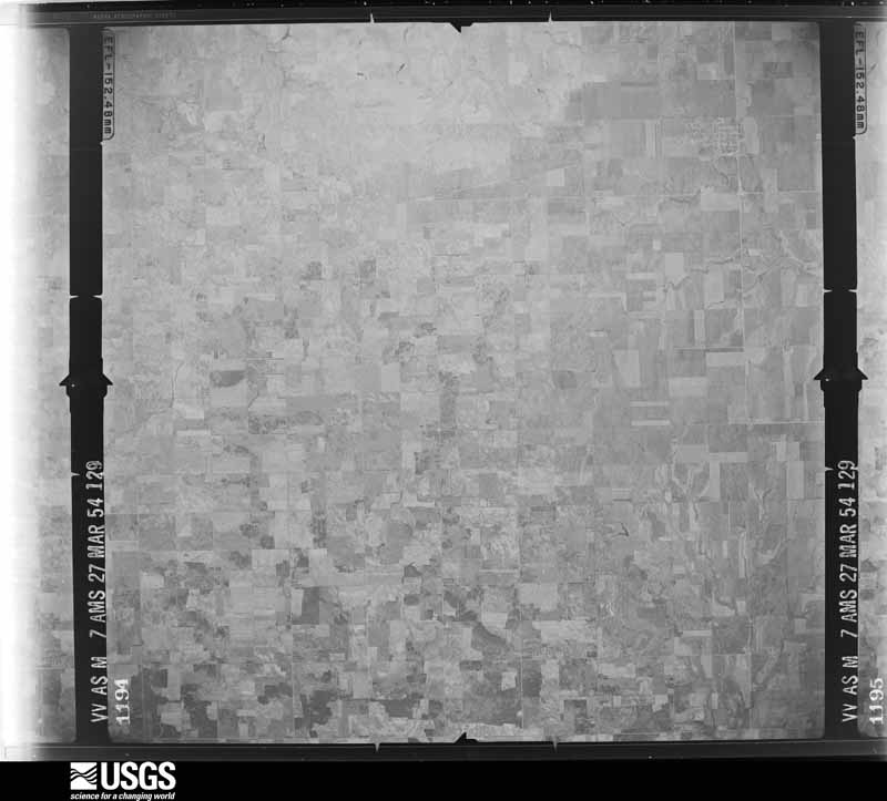 U.S. Geological Survey aerial photograph, 1954-03-27, scale 1:64600
