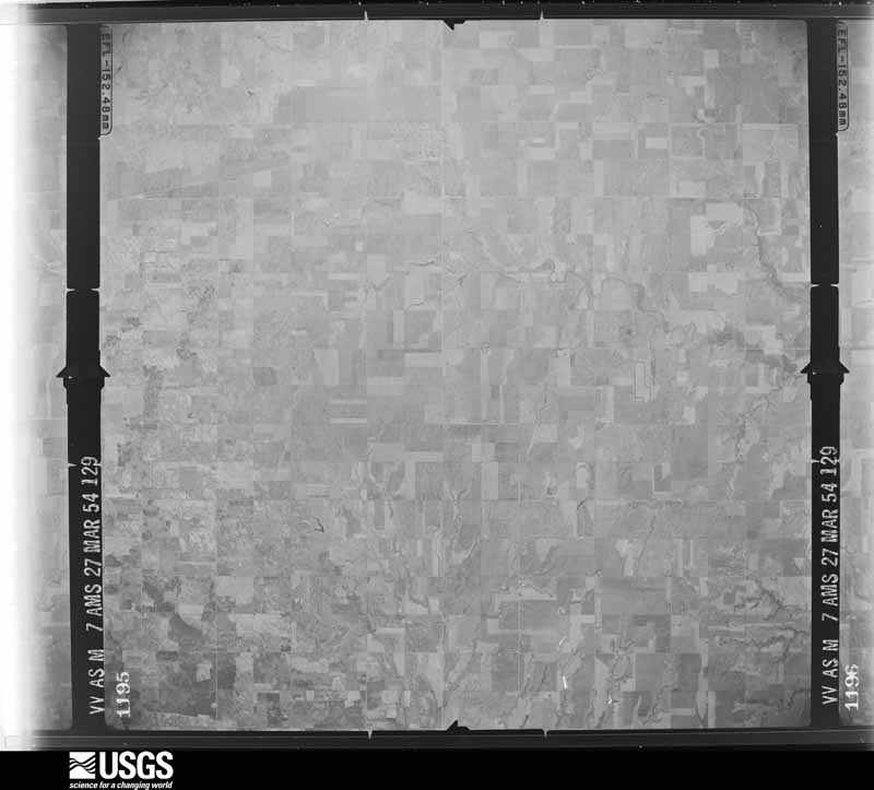 U.S. Geological Survey aerial photograph, 1954-03-27, scale 1:64600