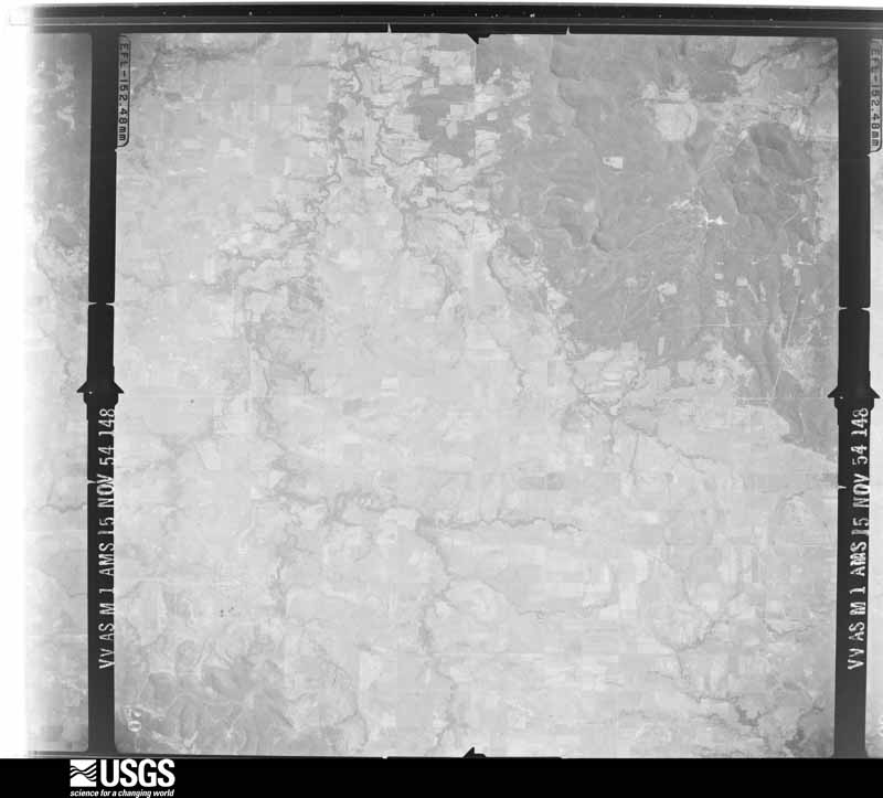 U.S. Geological Survey aerial photograph, 1954-11-15, scale 1:68200