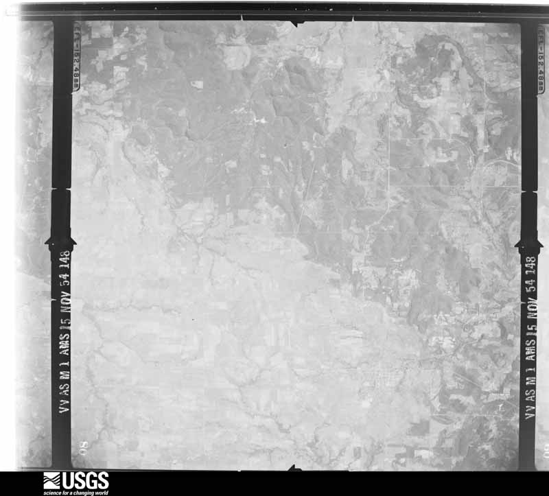 U.S. Geological Survey aerial photograph, 1954-11-15, scale 1:68200