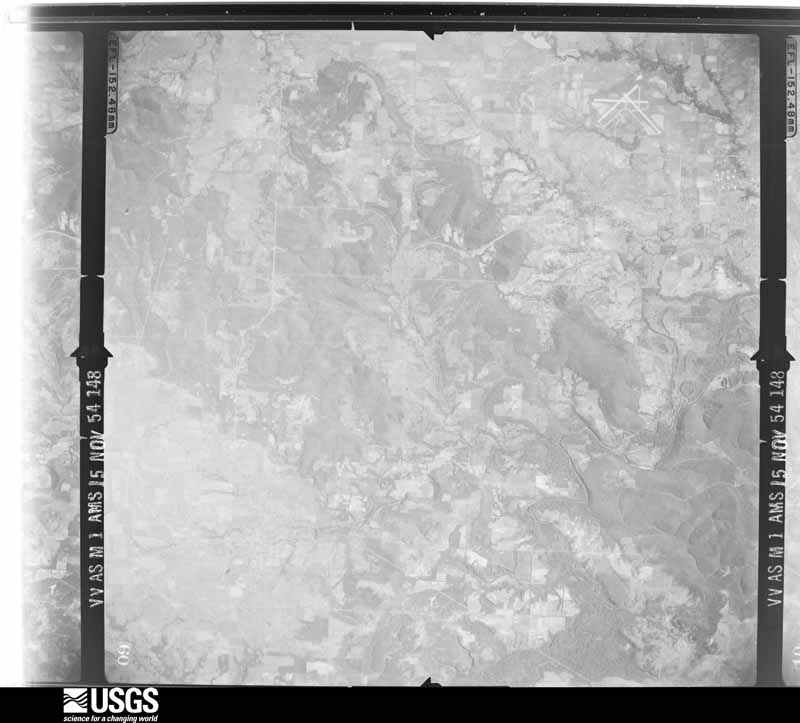 U.S. Geological Survey aerial photograph, 1954-11-15, scale 1:68200