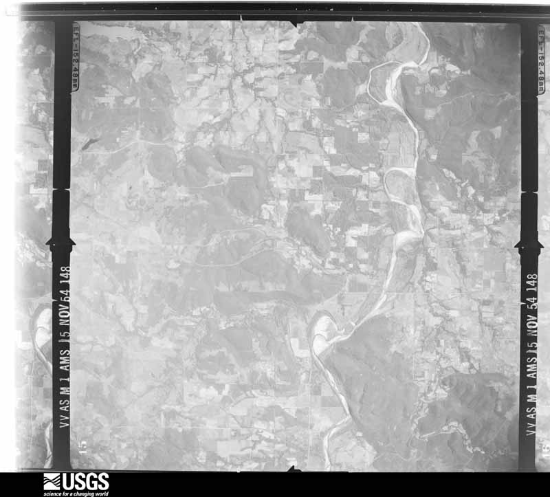 U.S. Geological Survey aerial photograph, 1954-11-15, scale 1:68200