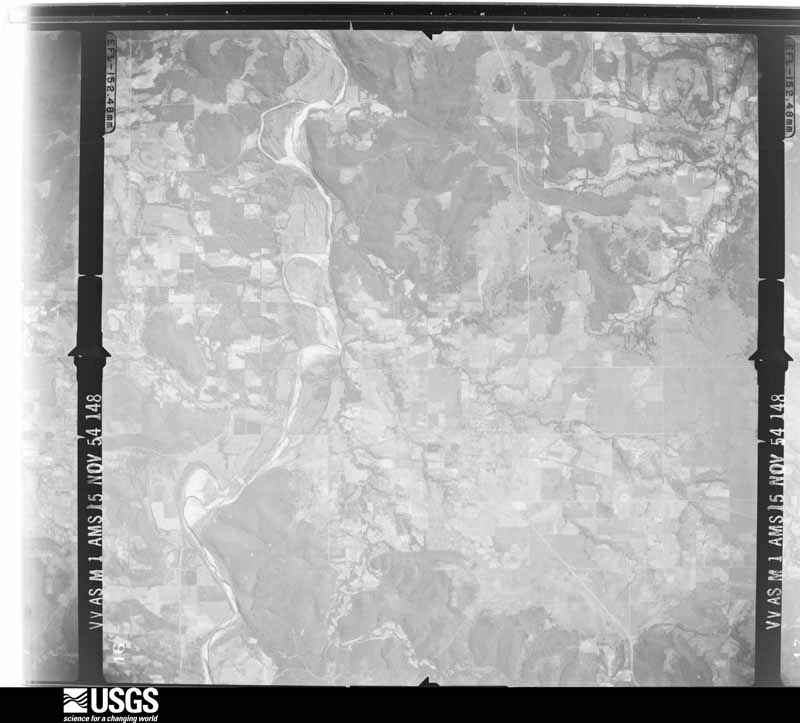U.S. Geological Survey aerial photograph, 1954-11-15, scale 1:68200
