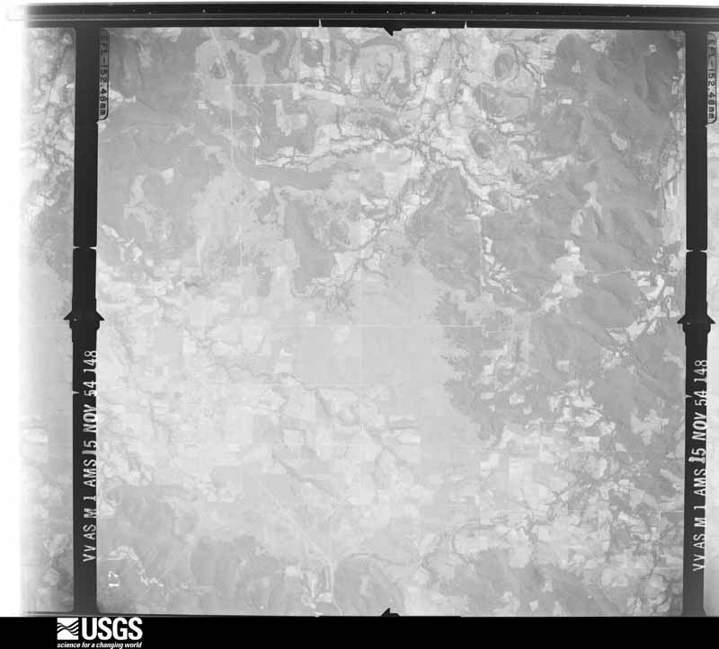 U.S. Geological Survey aerial photograph, 1954-11-15, scale 1:68200