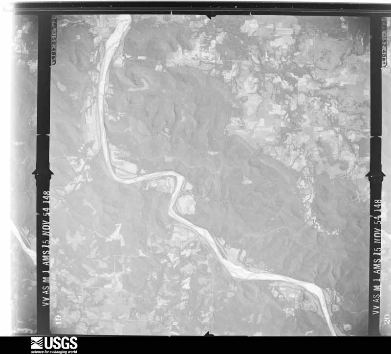 U.S. Geological Survey aerial photograph, 1954-11-15, scale 1:68200