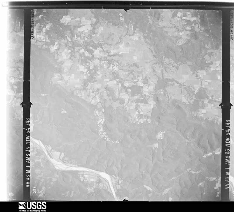 U.S. Geological Survey aerial photograph, 1954-11-15, scale 1:68200