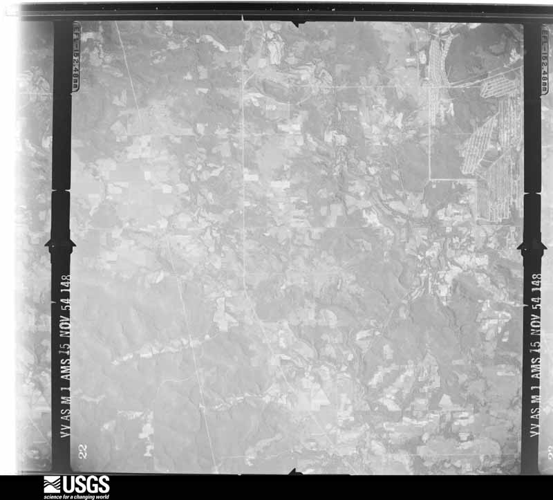 U.S. Geological Survey aerial photograph, 1954-11-15, scale 1:68200