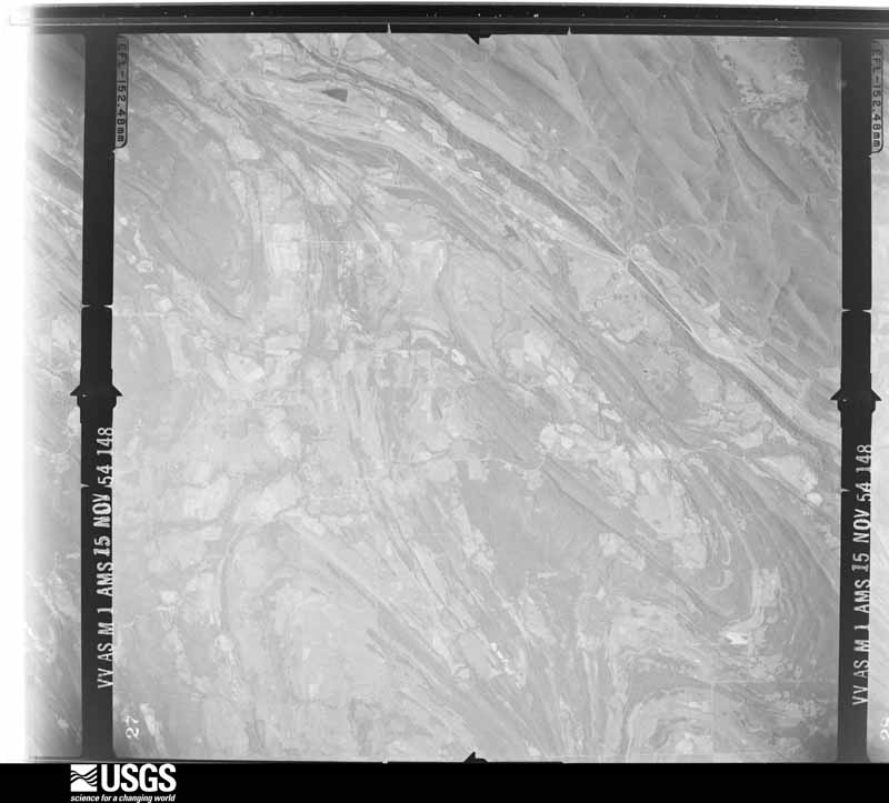 U.S. Geological Survey aerial photograph, 1954-11-15, scale 1:68200