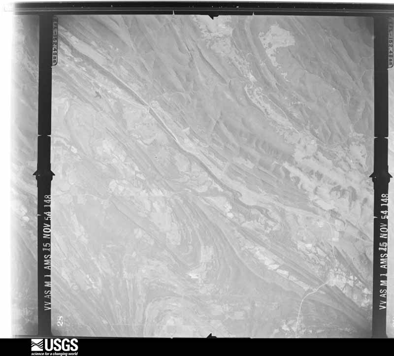 U.S. Geological Survey aerial photograph, 1954-11-15, scale 1:68200