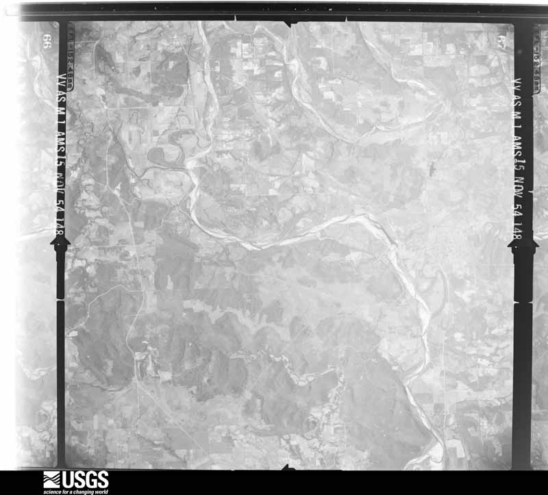 U.S. Geological Survey aerial photograph, 1954-11-15, scale 1:68200