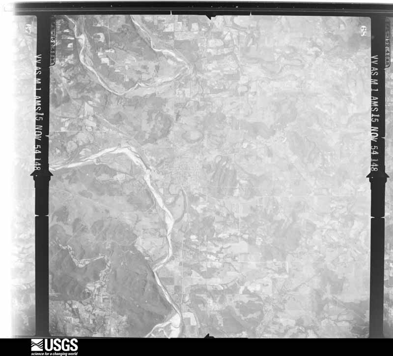 U.S. Geological Survey aerial photograph, 1954-11-15, scale 1:68200