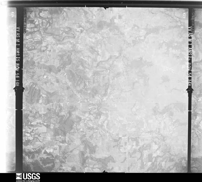U.S. Geological Survey aerial photograph, 1954-11-15, scale 1:68200