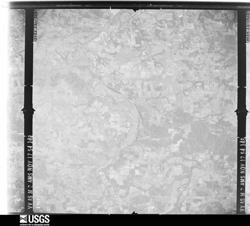 U.S. Geological Survey aerial photograph, 1954-11-17, scale 1:68200