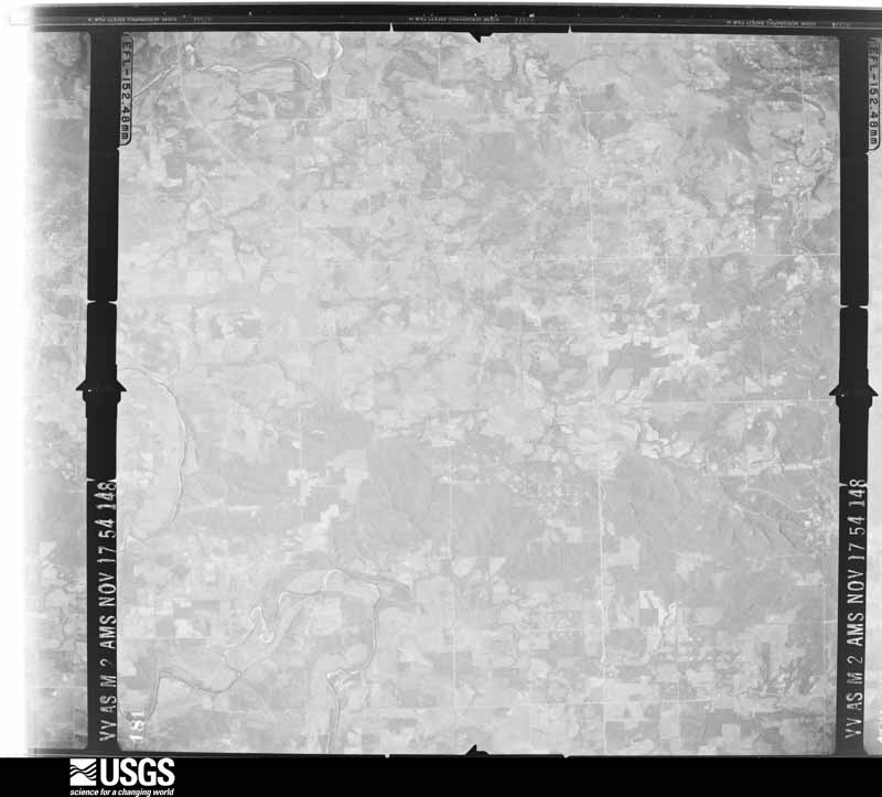 U.S. Geological Survey aerial photograph, 1954-11-17, scale 1:68200