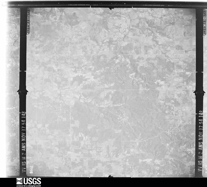 U.S. Geological Survey aerial photograph, 1954-11-17, scale 1:68200