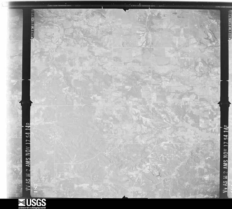 U.S. Geological Survey aerial photograph, 1954-11-17, scale 1:68200