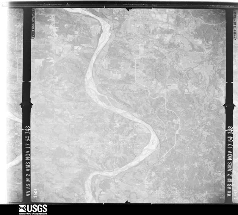 U.S. Geological Survey aerial photograph, 1954-11-17, scale 1:68200