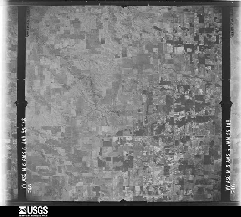 U.S. Geological Survey aerial photograph, 1955-01-06, scale 1:68199