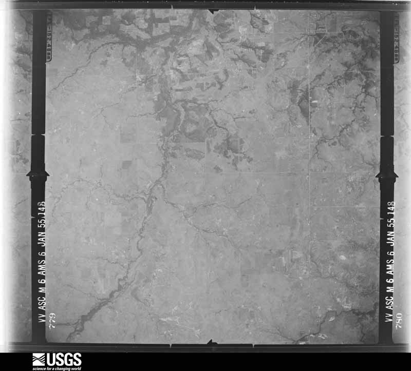 U.S. Geological Survey aerial photograph, 1955-01-06, scale 1:68199