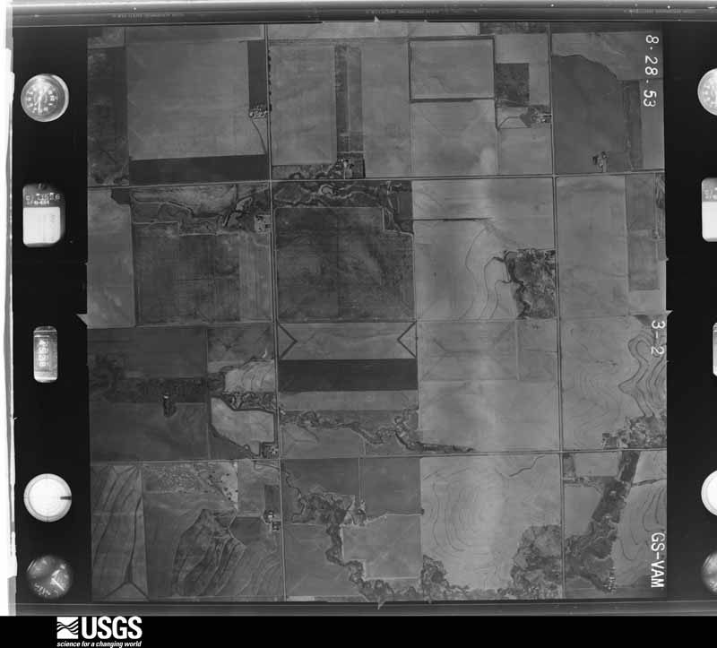 U.S. Geological Survey aerial photograph, 1953-08-28, scale 1:14400