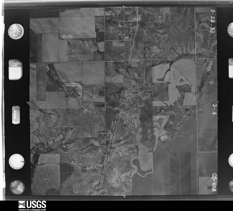 U.S. Geological Survey aerial photograph, 1953-08-28, scale 1:14400