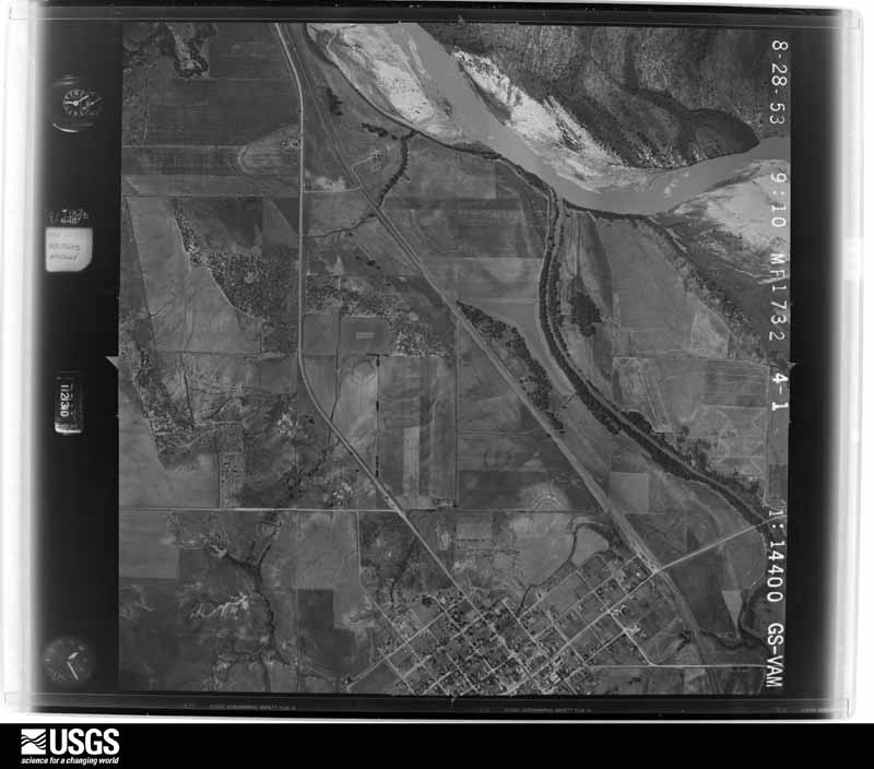 U.S. Geological Survey aerial photograph, 1953-08-28, scale 1:14400