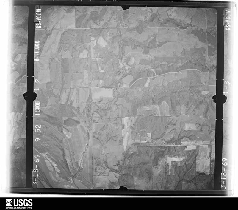 U.S. Geological Survey aerial photograph, 1969-03-18, scale 1:22000