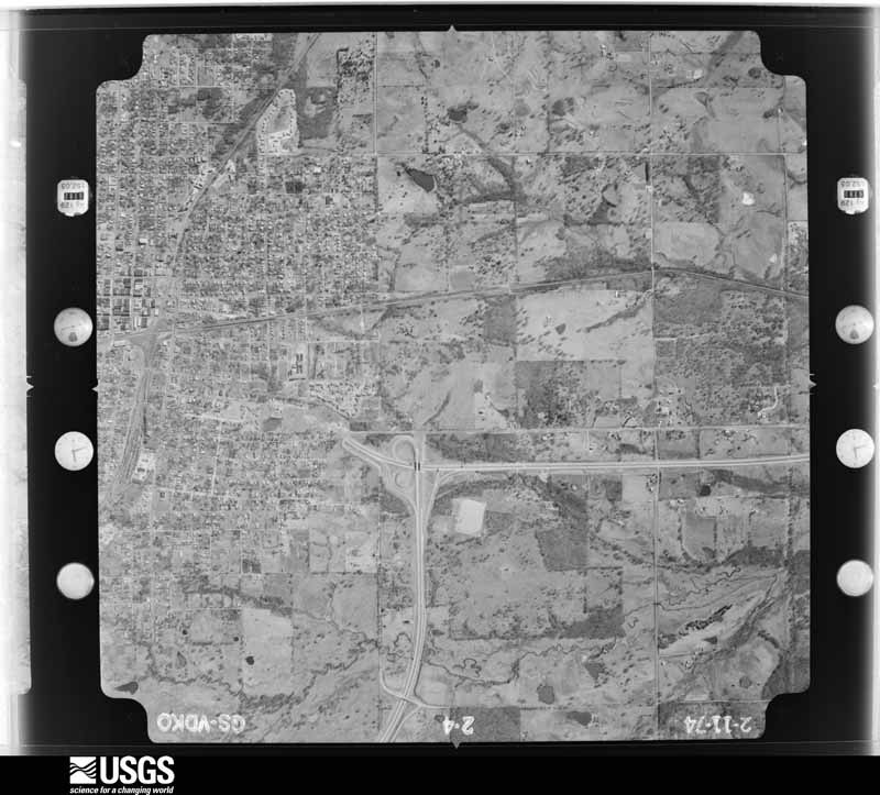 U.S. Geological Survey aerial photograph, 1974-02-11, scale 1:18000