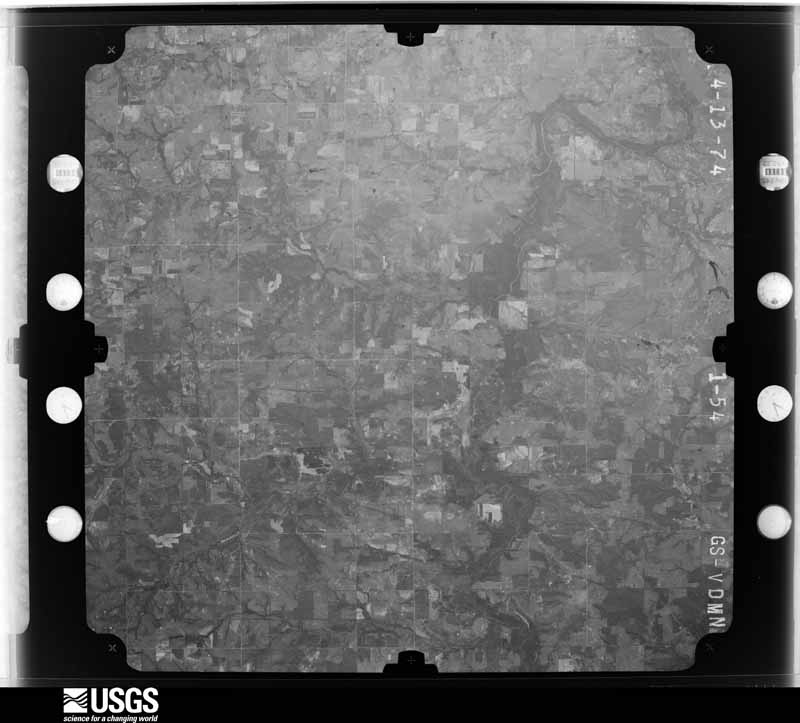 U.S. Geological Survey aerial photograph, 1974-04-13, scale 1:80000