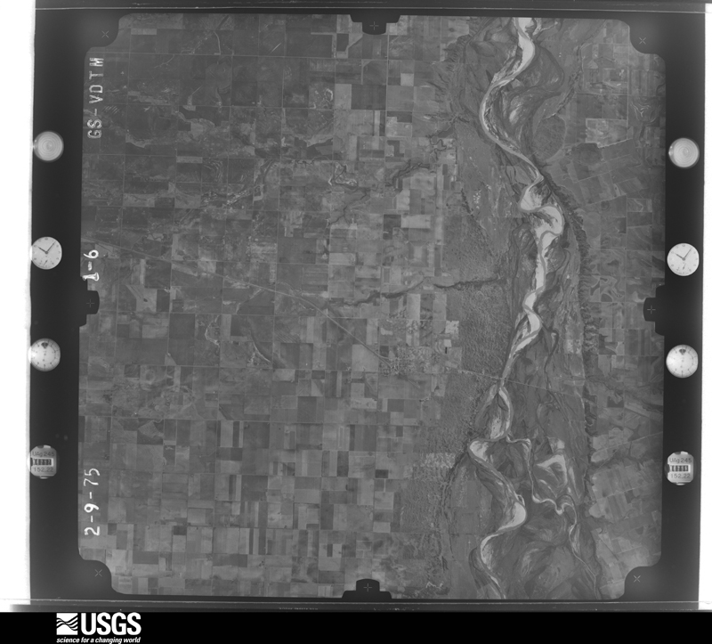 U.S. Geological Survey aerial photograph, 1975-02-09, scale 1:80000